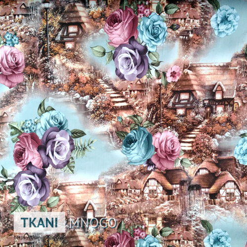 Фото рисунка микровелюра “4088-9” мультиколор, цветы.