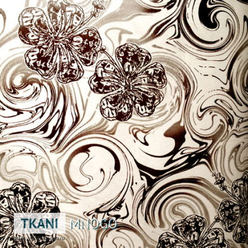 Фото ткани Арбореал 525-1 - белый цветы. Производитель Китай. Замша крупным планом.